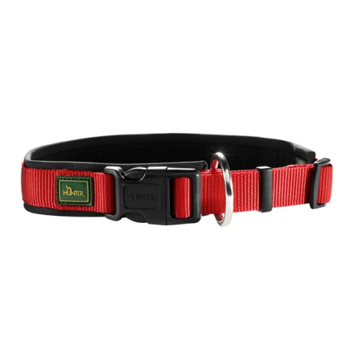 Hunter Klikhalsband Vario Plus Rood&Zwart - Hondenhalsband - 35-40x2.0 Cm -Dierenwinkel 4016739621825 1