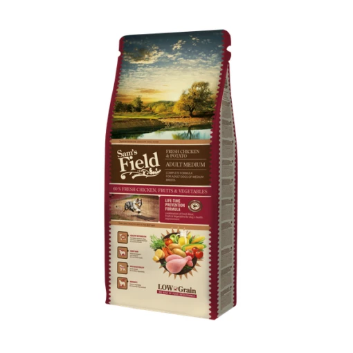 Sam's Field Adult Medium Kip&Aardappel - Hondenvoer - 13 Kg -Dierenwinkel 8594031444268 1