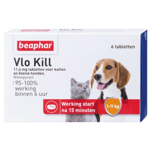 Beaphar 2x Vlo Kill Anti Vlooien Tabletten Hond 1 11 Kg 6 Tabletten -Dierenwinkel 8711231126477 1