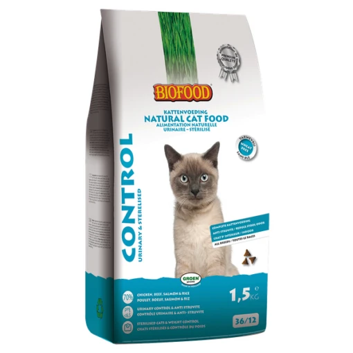 Biofood Ncf Control Urinary&Sterilised Kattenvoer Kip Zalm Kippenlever 1.5 Kg -Dierenwinkel 8714831002943 1