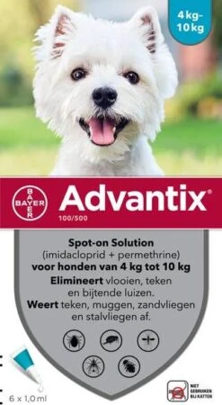 Advantix 10% Korting! &#xAE, Spot On Solution Voor Honden Voor Honden 10 Kg 25 Kg (6 Pipetten ) -Dierenwinkel advantix spot on 100 1 ml anti vlooien en tekenmiddel 6 pip 4 10kg 28342