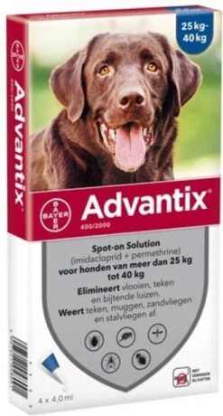 Advantix 10% Korting! &#xAE, Spot On Solution Voor Honden Voor Honden 10 Kg 25 Kg (6 Pipetten ) -Dierenwinkel advantix spot on 400 anti vlo en teek 25 40 kg 4 pipetten 22883