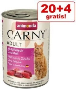 Animonda Carny 24 X 400 G Adult + 140 Ml Cat Drink Kip Gratis! Rund & Kabeljauw Met Wortelpeterselie -Dierenwinkel animonda carny 24x400g multivlees cocktail kattenvoer nat 121936