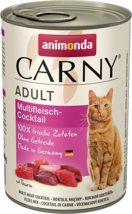 Animonda Carny 24 X 400 G Adult + 140 Ml Cat Drink Kip Gratis! Rund & Kabeljauw Met Wortelpeterselie -Dierenwinkel animonda carny 6x400g adult multivlees cocktail kattenvoer 111695