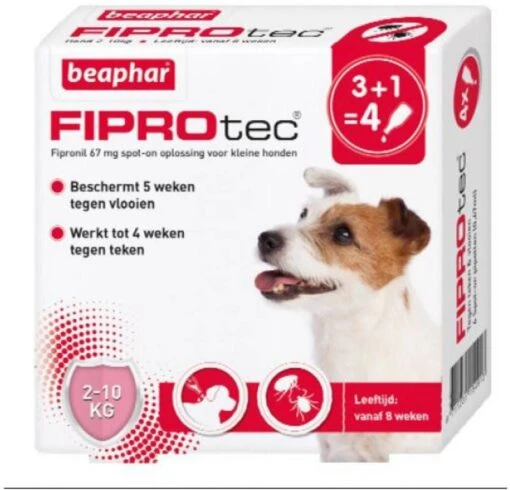 Beaphar Fiprotec Dog 3+1 Pip Anti Vlooien En Tekenmiddel 2 10kg 2 10kg -Dierenwinkel beaphar fiprotec 2 10 kg 3 1 stuks 33013