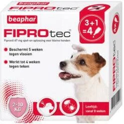 Beaphar Fiprotec Dog 3+1 Pip Anti Vlooien En Tekenmiddel 2 10kg 2 10kg -Dierenwinkel beaphar fiprotec spot on hond 2 10 kg 3 1 pipetten 47331