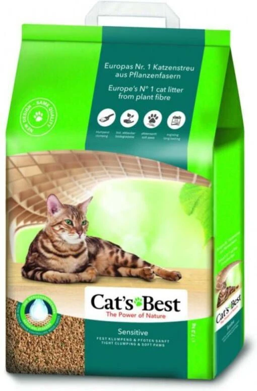 Cat's Best Cat&#xB4, S Best Sensitive Kattenbakvulling Dubbelpak 2 X 20 L(7, 2 Kg ) -Dierenwinkel cats best sensitive 20 liter 72 kg 65431