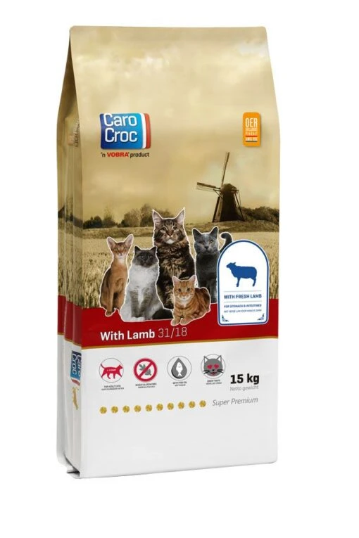 Carocroc 31/18 - Kattenvoer Met Lam - 15kg -Dierenwinkel cc with lamb 15 kg pictogram 30 pr