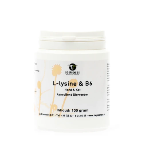 De Groene Os L-Lysine & B6 - 100 Gram -Dierenwinkel de groene os l lysine b6 100 gram