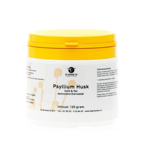 De Groene Os Psyllium Husk - 125 Gram -Dierenwinkel de groene os psyllium husk 125 gram