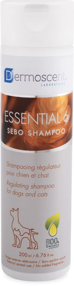 Dermoscent Essential 6 Sebo Shampoo Hond & Kat 200ml -Dierenwinkel essential 6 sebo shampoo