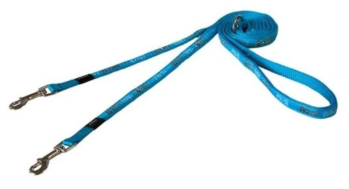 ROGZ Hondenriem Multi Purpose Turquoise Paws -Dierenwinkel file 104