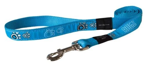 ROGZ Hondenriem Turquoise Paws -Dierenwinkel file 116