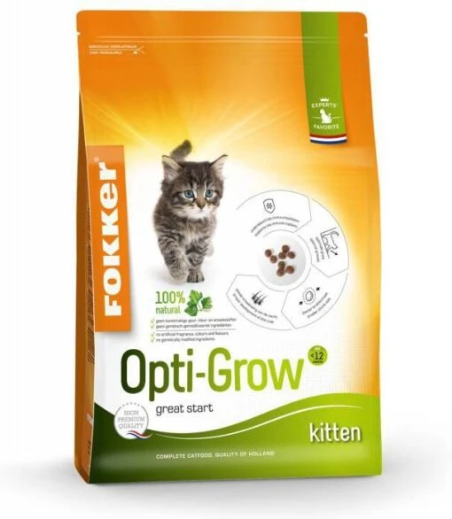 Fokker 3x Opti Grow Kitten Kattenvoer Gevogelte 2, 5 Kg -Dierenwinkel fokker cat opti grow kip 25 kg kattenvoer 23778