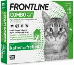 Frontline Combo Spot On Anti Vlooien En Teken Druppels Kat Vanaf 1 Kg 6 Pipetten -Dierenwinkel frontline combo spot on kat 6 pipetten 22166