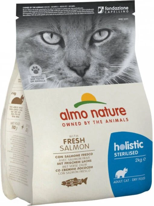 Almo Nature Cat Holistic Sterilised 2 Kg Kattenvoer Zalm&Rijst Sterilised -Dierenwinkel holistic 2kg sterilised zalm en rijst almo nature kattenvoer 110208