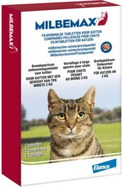 Milbemax Ontworming Tabletten Grote Kat 2 12 Kg 2 X 2 Tabletten -Dierenwinkel milbemax 2 tabletten ontworming voor katten 107699