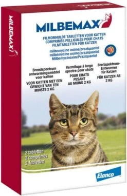 Milbemax Ontworming Tabletten Grote Kat 2 12 Kg 2 X 2 Tabletten -Dierenwinkel milbemax kat 2 x 2 tabletten 122602