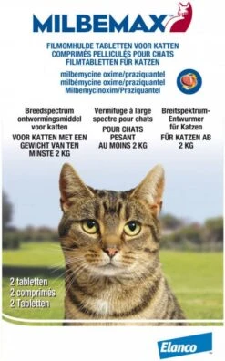 Milbemax Ontworming Tabletten Grote Kat 2 12 Kg 2 X 2 Tabletten -Dierenwinkel milbemax ontwormingsmiddel kat 2 tabletten 76483