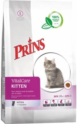 Prins VitalCare Kitten Kattenvoer 1, 5 Kg + Gratis Bewaarblik -Dierenwinkel prins vitalcare cat kitten 1 5 kg 45729