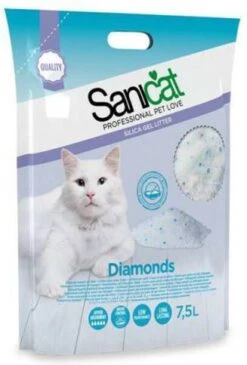 Sanicat 4x Diamonds Silicagel 7, 5 Liter -Dierenwinkel sanicat diamonds silicagel 75 liter 66155