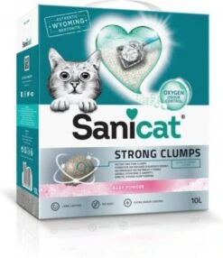 Sanicat Strong Clumps Baby Powder Kattenbakvulling 2 X 10 Liter -Dierenwinkel sanicat strong clumps 10 liter 66320