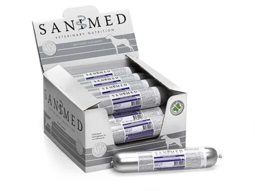 Sanimed Skin/Sensitive - Hondenvoer - Worst 15x400gr -Dierenwinkel sanimed skin sensitive worst doos 1