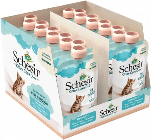 Schesir 20x Kattenvoer Kitten 0 7 Tonijn In Cream 150 Gr -Dierenwinkel schesir 20x kattenvoer kitten 0 7 tonijn in cream 150 gr 135339