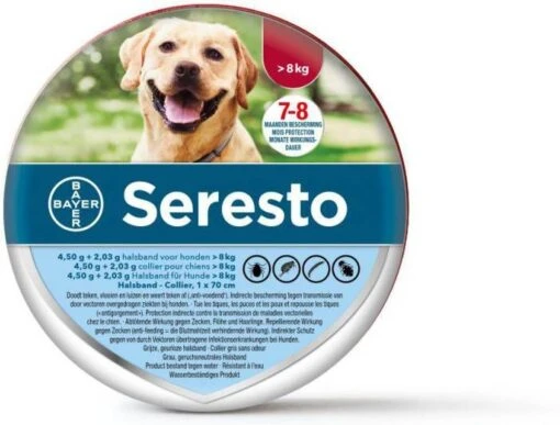 Seresto 5% Korting! Op Vlooienhalsband Voor Honden Voor Honden > 8 Kg(Halsband 70 Cm ) -Dierenwinkel seresto teken en vlooien halsband hond vanaf 8kg 70 cm 22140