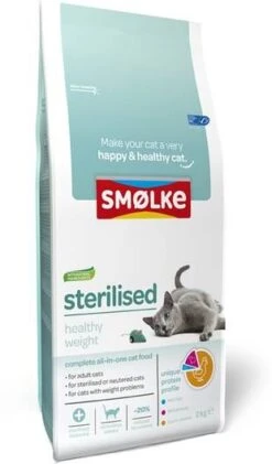 Smolke Sm&#xF8, Lke Sterilised Healthy Weight Bestel Ook Natvoer 16 X 80 G Sm&#xF8, Lke Soft Pat&#xE9, Variatie Box -Dierenwinkel smolke cat sterilised kip en lam en vis kattenvoer 2 kg gesteriliseerdovergewicht 37131