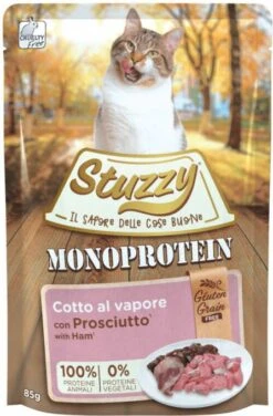 Voorkant -Dierenwinkel stuzzy kattenvoer monoprotein ham 85 gr 134689